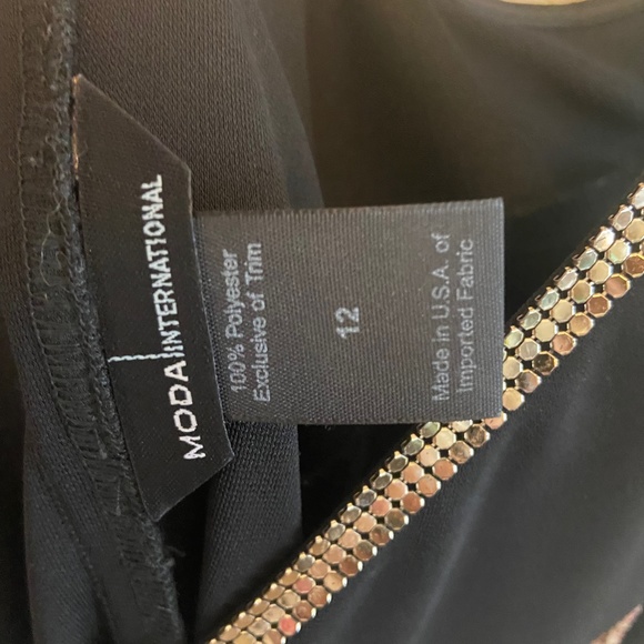 Moda International Black Tank Dress with Sequin Detail Size 12 - Picture 5 of 5